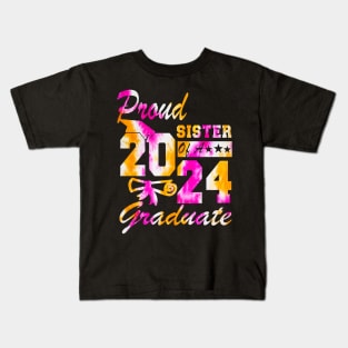 Tie Dye Proud sister of a 2024 Graduate Class of 2024 Senior Kids T-Shirt